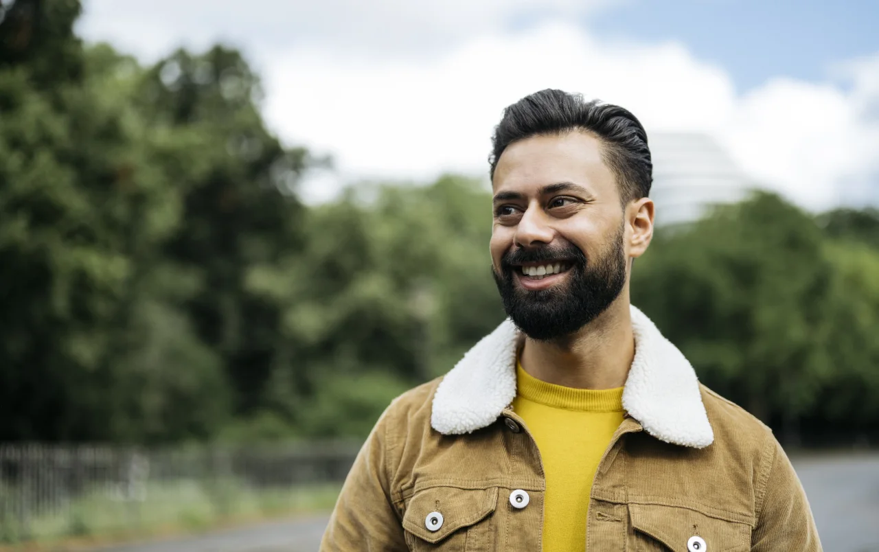 A smiling adult